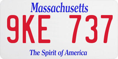 MA license plate 9KE737