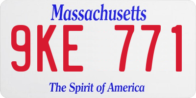 MA license plate 9KE771