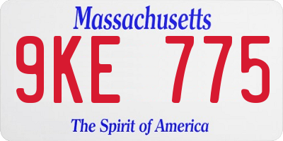 MA license plate 9KE775
