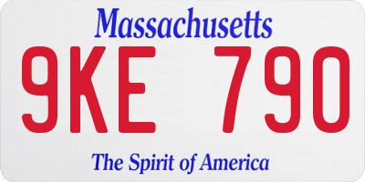 MA license plate 9KE790