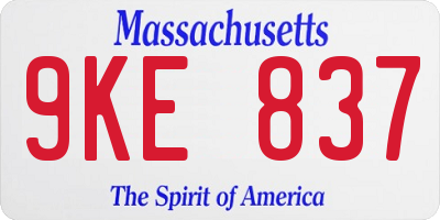 MA license plate 9KE837