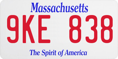 MA license plate 9KE838