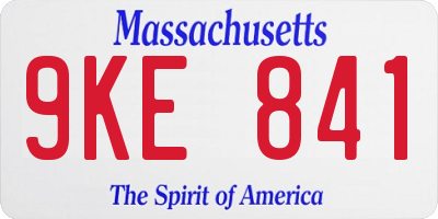 MA license plate 9KE841