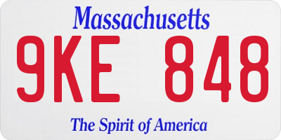 MA license plate 9KE848