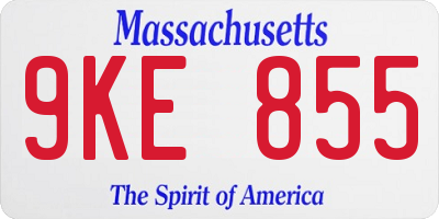 MA license plate 9KE855