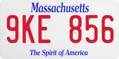 MA license plate 9KE856