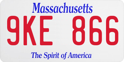 MA license plate 9KE866