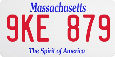 MA license plate 9KE879