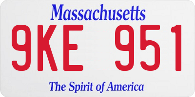 MA license plate 9KE951
