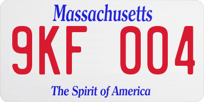 MA license plate 9KF004