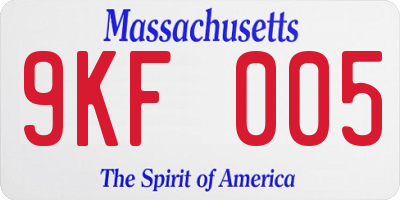 MA license plate 9KF005