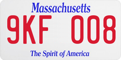 MA license plate 9KF008