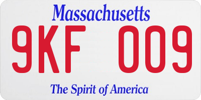 MA license plate 9KF009