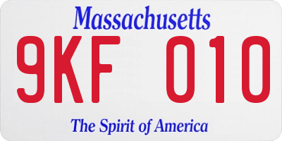 MA license plate 9KF010