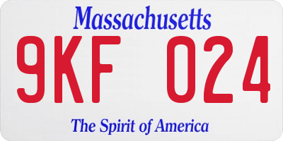 MA license plate 9KF024