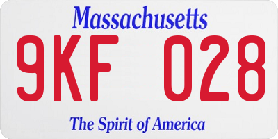 MA license plate 9KF028