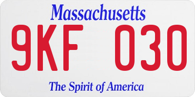 MA license plate 9KF030
