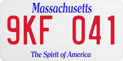 MA license plate 9KF041