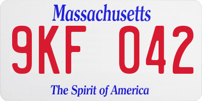 MA license plate 9KF042