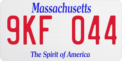 MA license plate 9KF044
