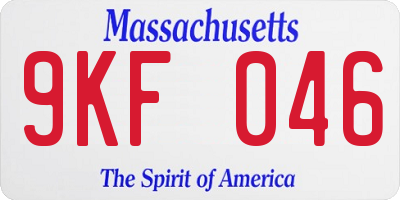 MA license plate 9KF046