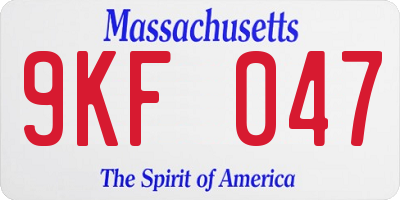 MA license plate 9KF047