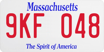 MA license plate 9KF048