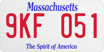 MA license plate 9KF051