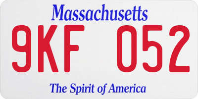 MA license plate 9KF052