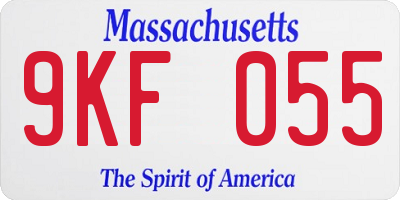 MA license plate 9KF055