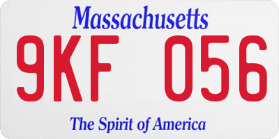 MA license plate 9KF056