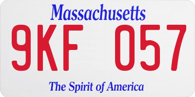 MA license plate 9KF057
