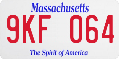 MA license plate 9KF064