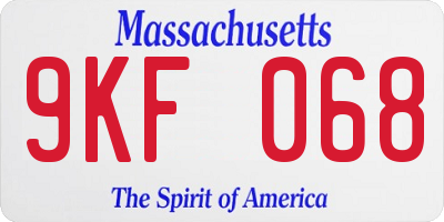 MA license plate 9KF068