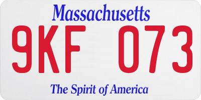 MA license plate 9KF073