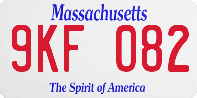 MA license plate 9KF082