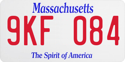 MA license plate 9KF084