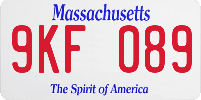 MA license plate 9KF089