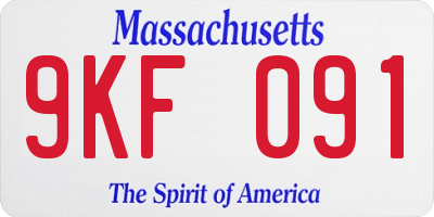 MA license plate 9KF091