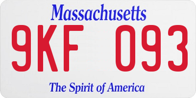 MA license plate 9KF093
