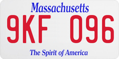 MA license plate 9KF096