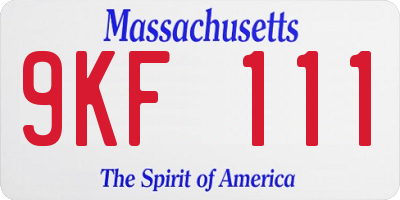MA license plate 9KF111