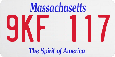 MA license plate 9KF117
