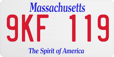 MA license plate 9KF119