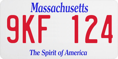 MA license plate 9KF124