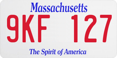 MA license plate 9KF127