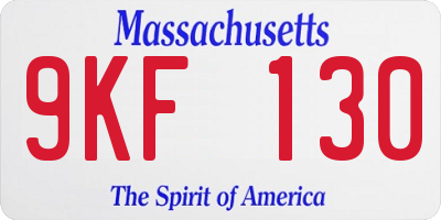 MA license plate 9KF130