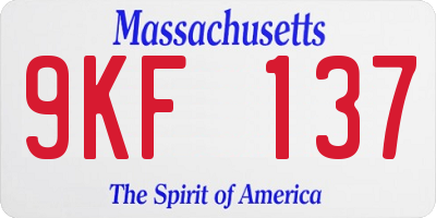 MA license plate 9KF137