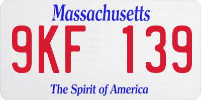MA license plate 9KF139
