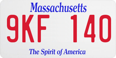 MA license plate 9KF140